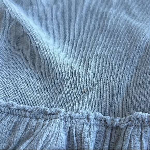 Free People Hooded Long Sleeve V-Neck Sweater - Light Blue - Large - Picture 10 of 10